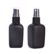 fancy essential oil glass bottle 50ml square matte black color with dropper lid